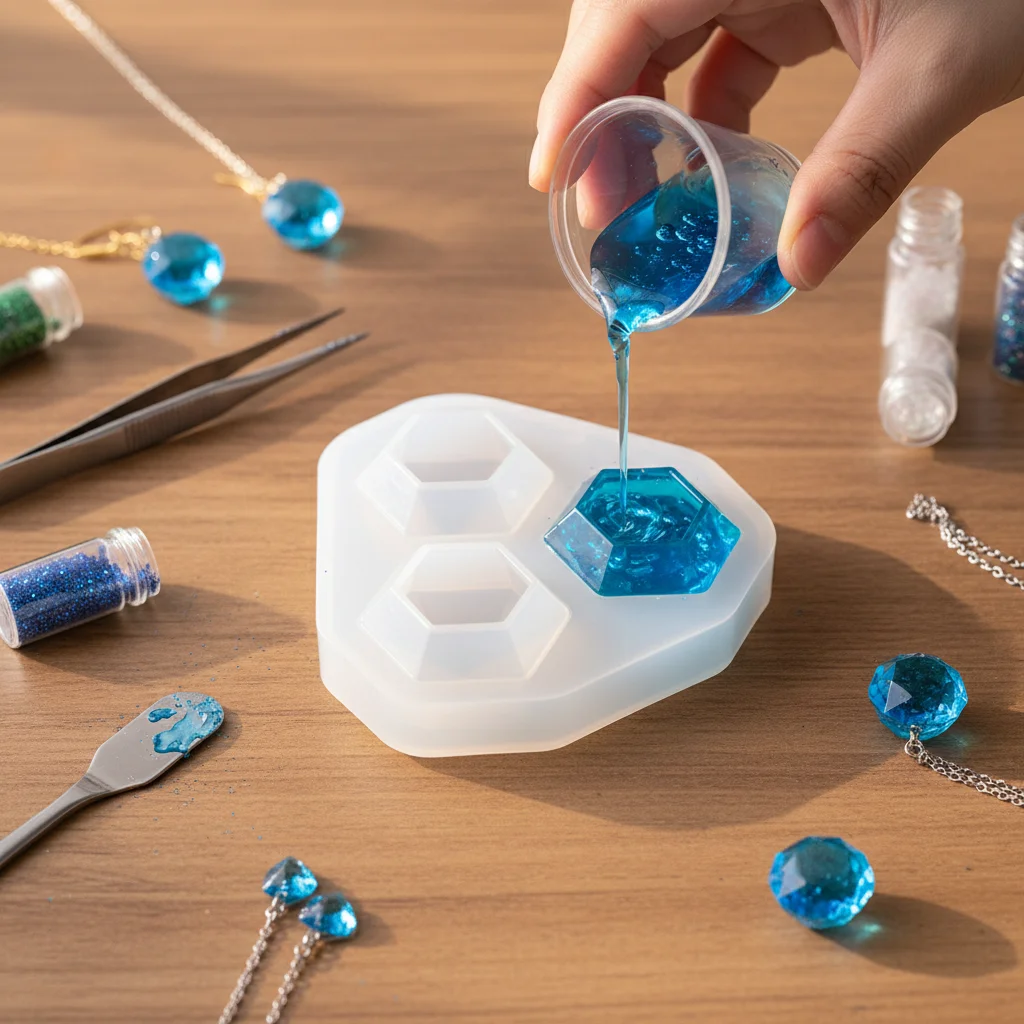 Silicone Diamond Molds for Resin Craft DIY Jewelry Making Small Pendant Charms Accessories with Anti-Stick Design