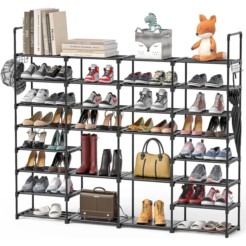 

8 Tier 4 Rows 72-76 Pairs Big Tall Metal Shoe Shelf,Big Boot Rack Storage Organizer for Garage,Show Rack Shoe Holder Stand