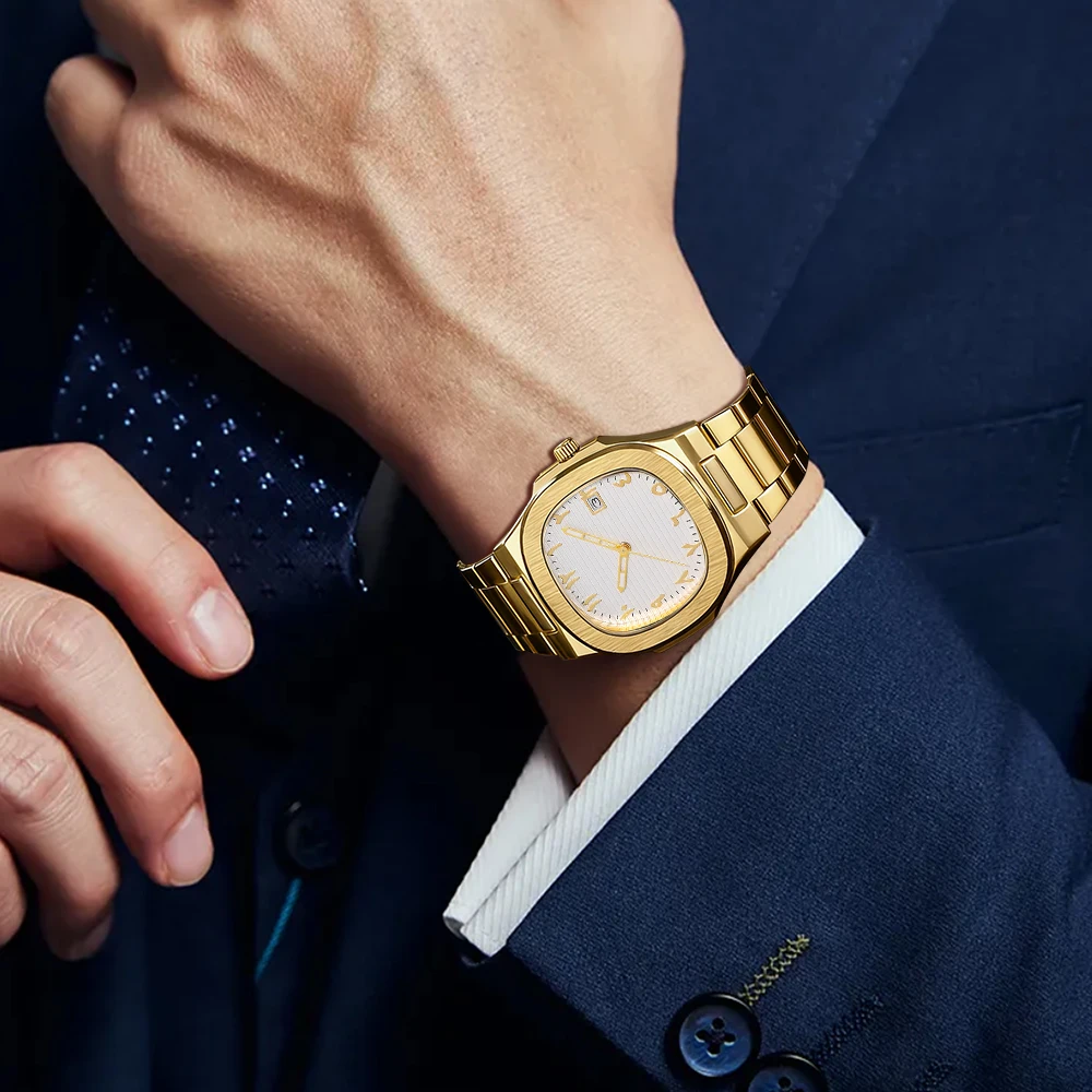 New men's stylish and minimalist round quartz watch set, suitable for daily wear, parties, Valentine's Day, Christmas, New Year'