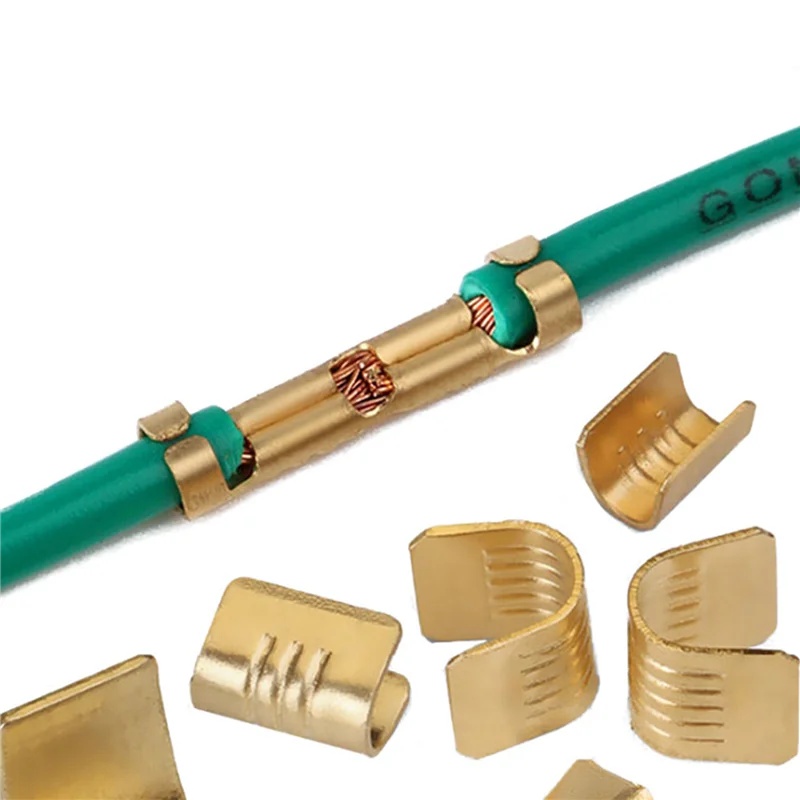 

AC88-1200 Pcs U Shape Copper Ring Terminals Non-Insulated Cable Wire Spade Butt Connector Kit 454A/454B/454C/459/453/452