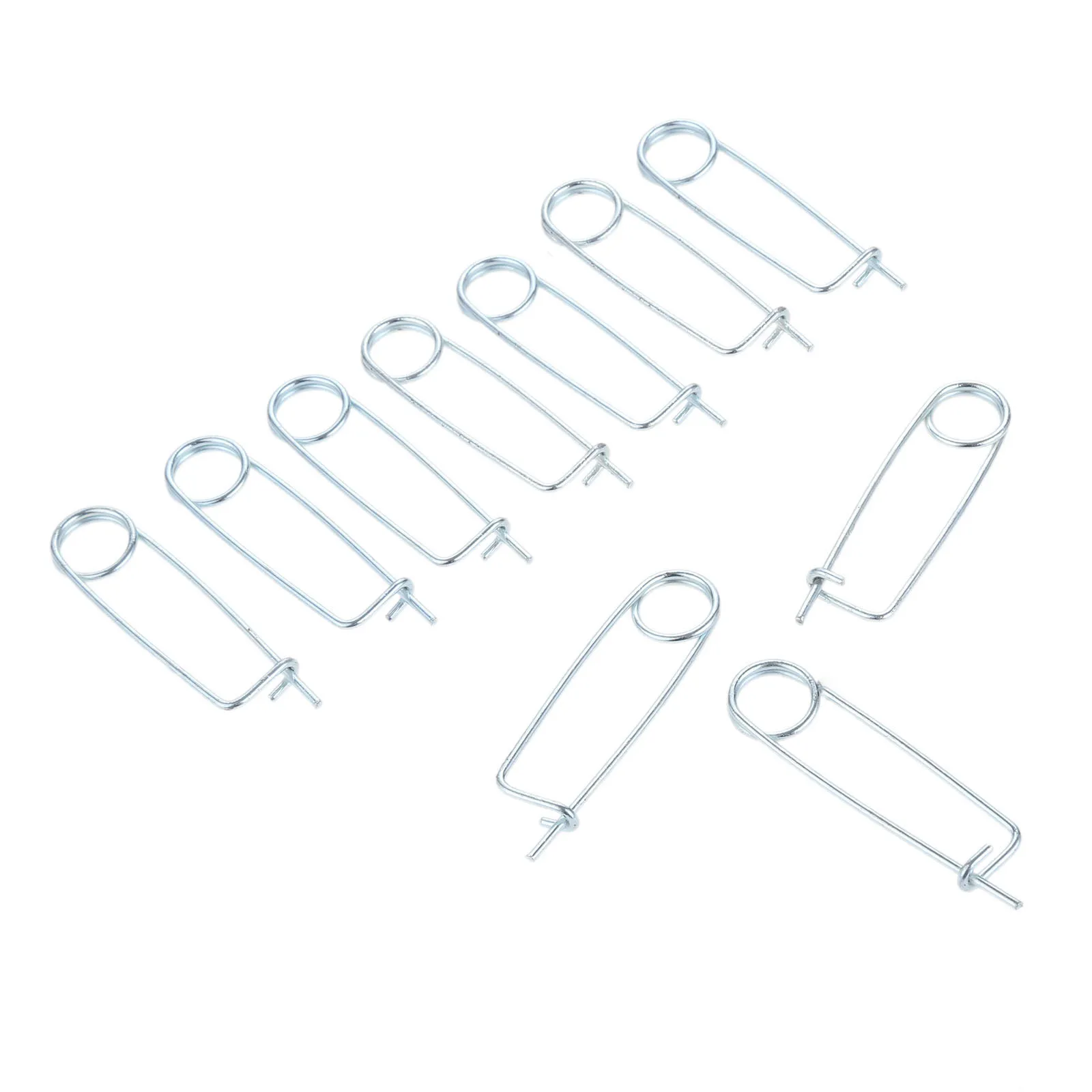 10pcs Steel Brooch Shape Cotter Safety Pins Spring Pin Quick Lock Brooch Locking Fastener For Farm Lawn Garden Hitch 2*45*15mm