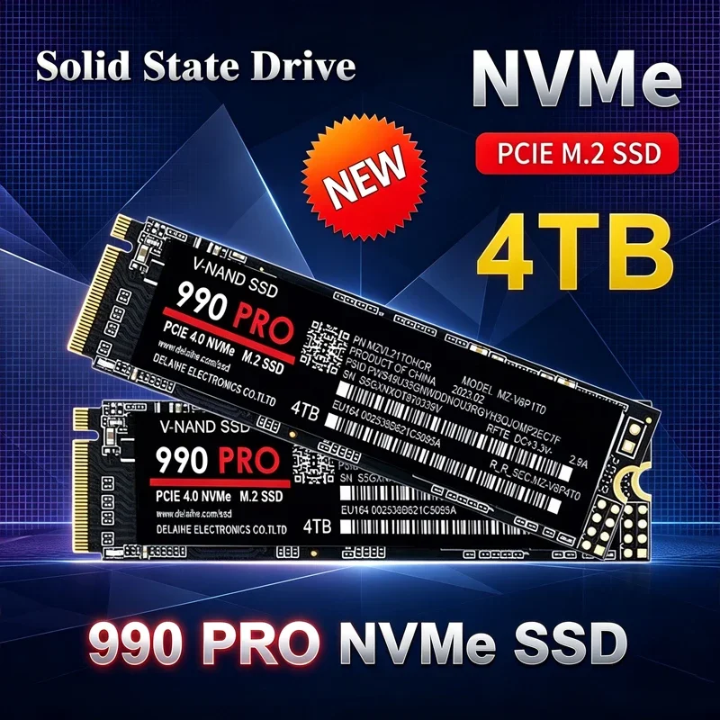 SSD NVMe M.2 990 PRO PCIe Gen4, Unidad Interna de Alto Rendimiento, 2TB/4TB, Actualización de Almacenamiento para PS5, Computadoras de Escritorio y Laptops