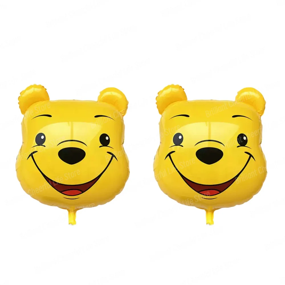 2/4/6Pcs Winnie The Pooh Party Balloons Pooh Head Foil Balloon Set Baby Shower Birthday Party Decorations Kids Toy Air Gifts