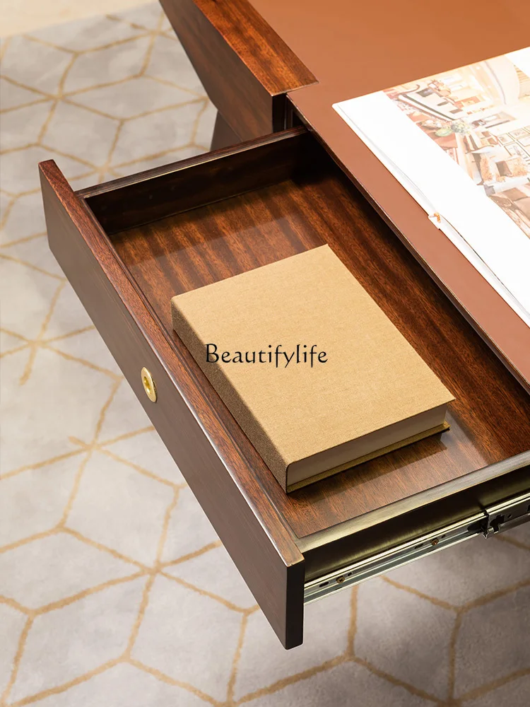 New Chinese-style ebony desk, modern solid wood desk, light luxury large apartment