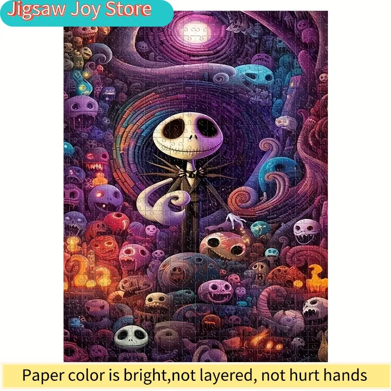 1000피스 퍼즐 DIY 선물 크리스마스 나이트메어 비포 크리스마스 잭 스켈링턴 해골 휴일 선물 캐주얼 퍼즐 게임룸 홈