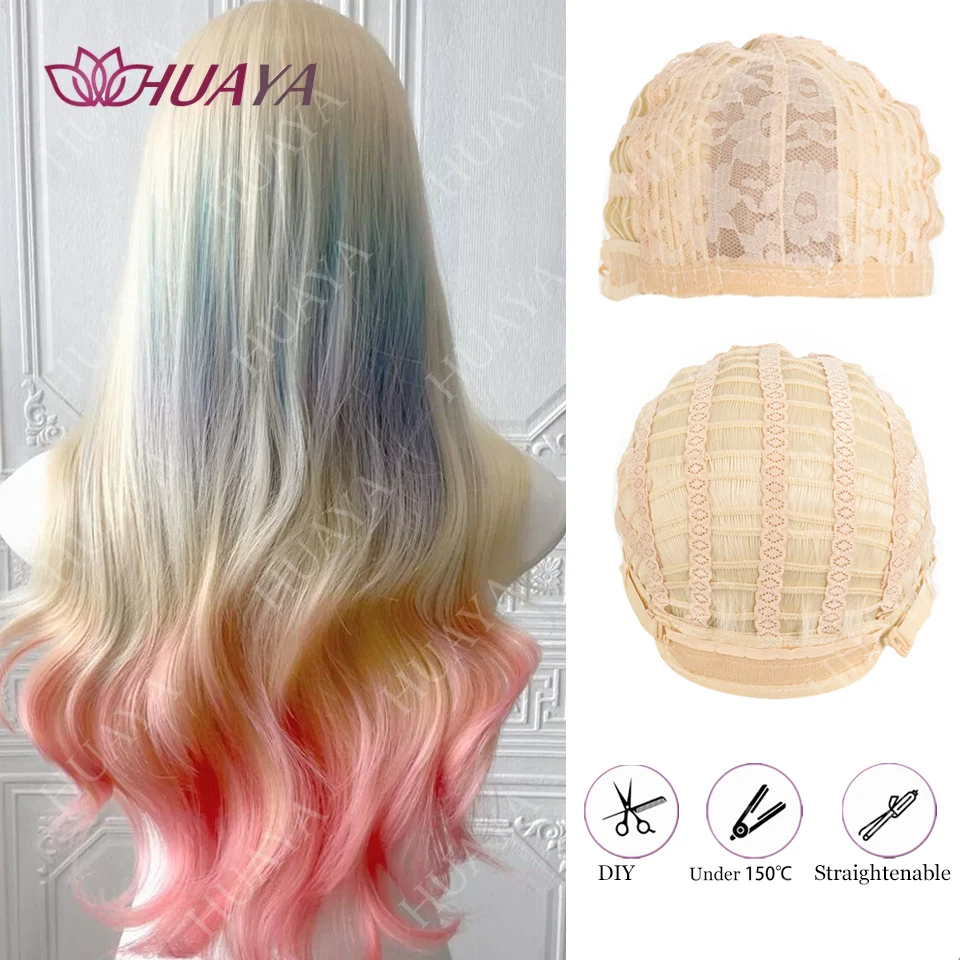 أومبير الملونة الشعر الاصطناعية موجة طويلة مجعد الشعر لوليتا ألياف مقاومة للحرارة شعر مستعار للنساء هالوين شعر مستعار تأثيري