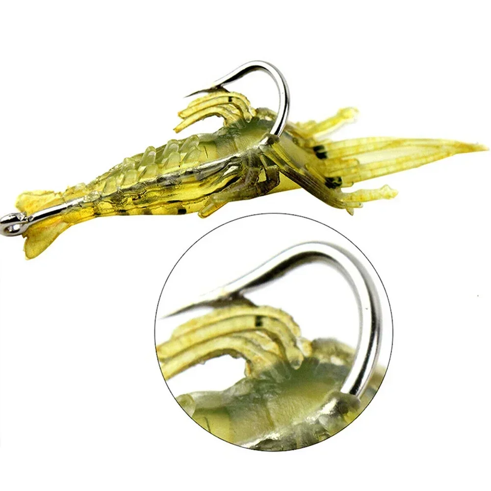 4/10PCS Soft Simulation Shrimp Prawn Lure Hook Crankbaits Fishing Tackle Fishing Lures Artificial Bait Wobblers for Trolling