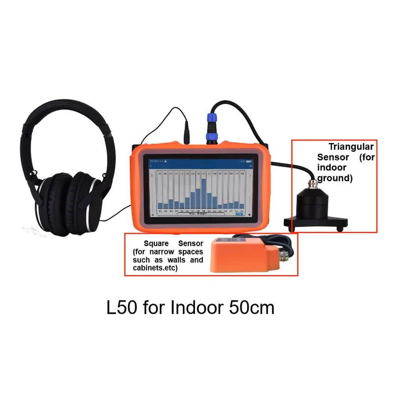 PQWT-L50 Multi Sensors Find The Floor And Wall Leakage Plumbing Tools Pipeline Water Leak Detector New Inventory