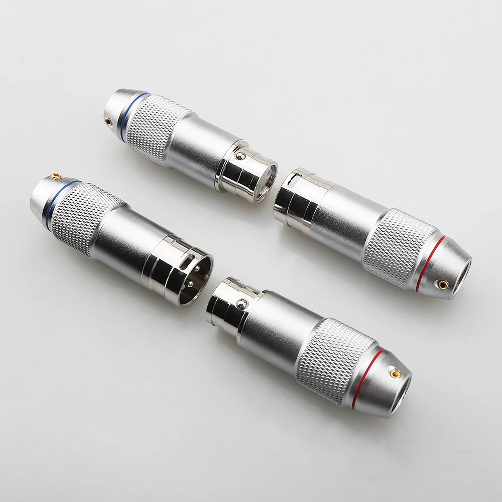 Rhodium Plated Audiocrats 11mm XLR Male Audio Plug Balanced Microphone Cable Connector DIY Assembly for Studio Audio Device