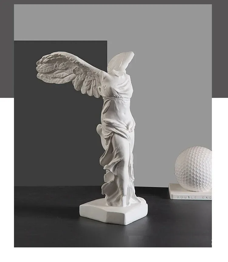 European Goddess of Victory Figure Sculpture Creative Resin Arts and Crafts Home Study Model Living Room Decorative Decorations