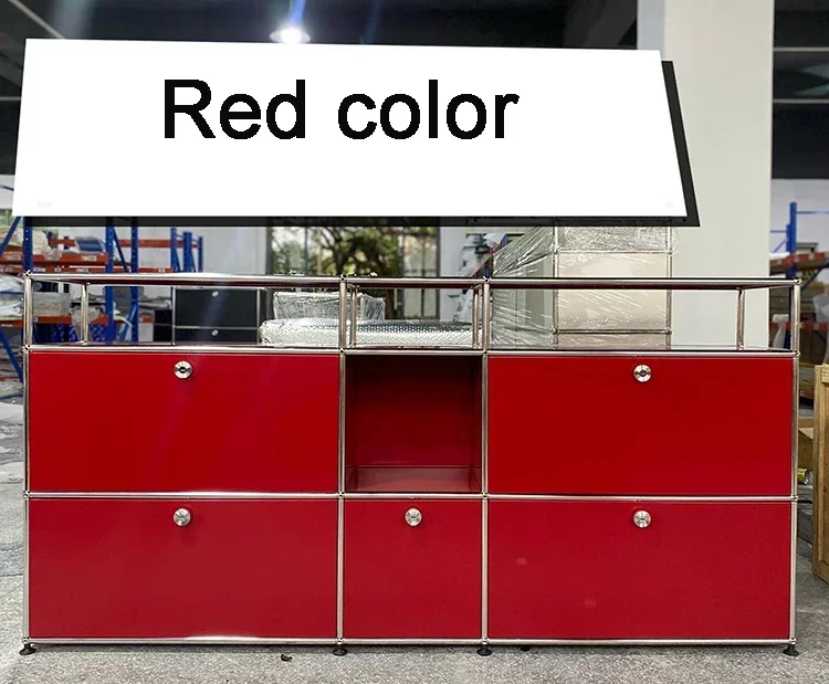 Module Modular DIY Furniture Haller Storage Shelf Sideboard Customized Size Night Stand Cabinet Stainless Steel Home Use