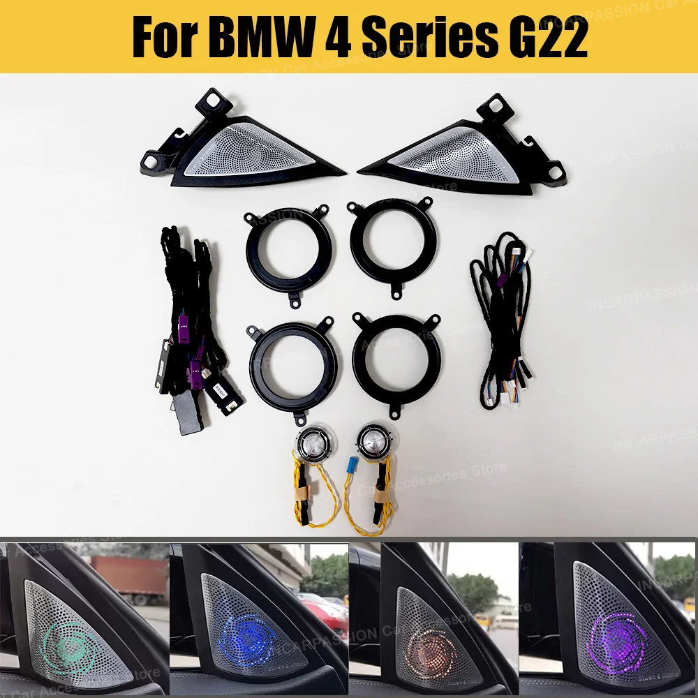 

LED Decorative Lamp For BMW 4 Series G22 11 Colour Ambient Lights Upgrade Interior Luminous Kit A-pillar Car Accessories