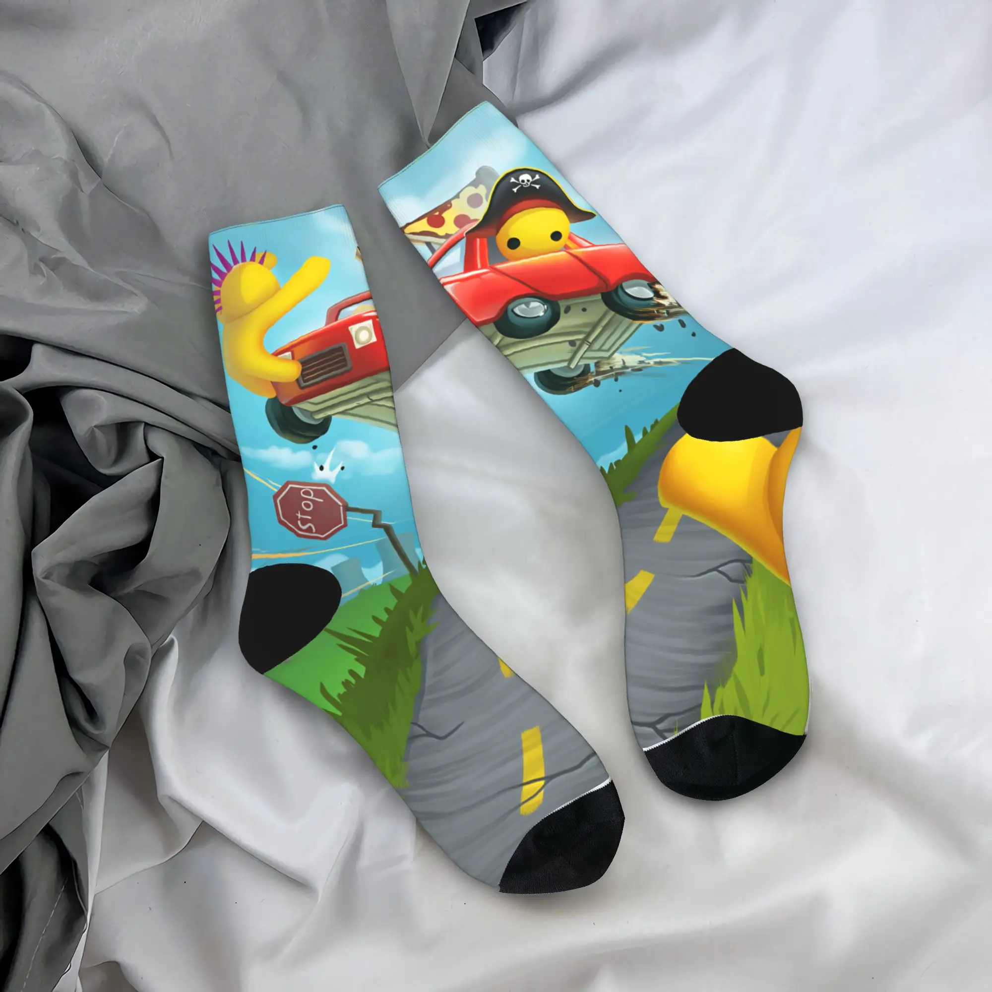 

W-Wobbly L-Life Интернет-игры Чулки Винтажные носки с графическим рисунком Весенние носки против пота Пара альпинистских дышащих носков