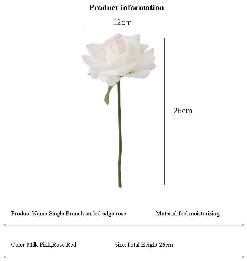 10 Stück Feuchtigkeitsspendende Künstliche Rosen aus Latex mit geschwungenen Kanten für Hochzeits-Brautsträuße, Heimdekoration, Party- und Event-Deko – Detail 5