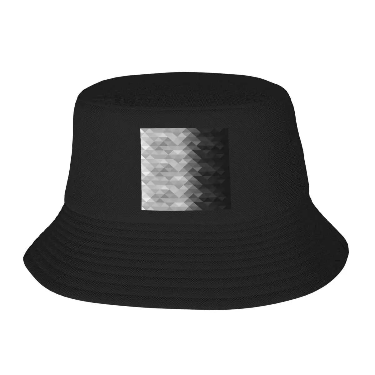 Grayscale Triangle Geometric Squares Gray Black Pattern Bucket Hat Panama For Man Woman Bob Hats Hats Fishing Unisex Caps