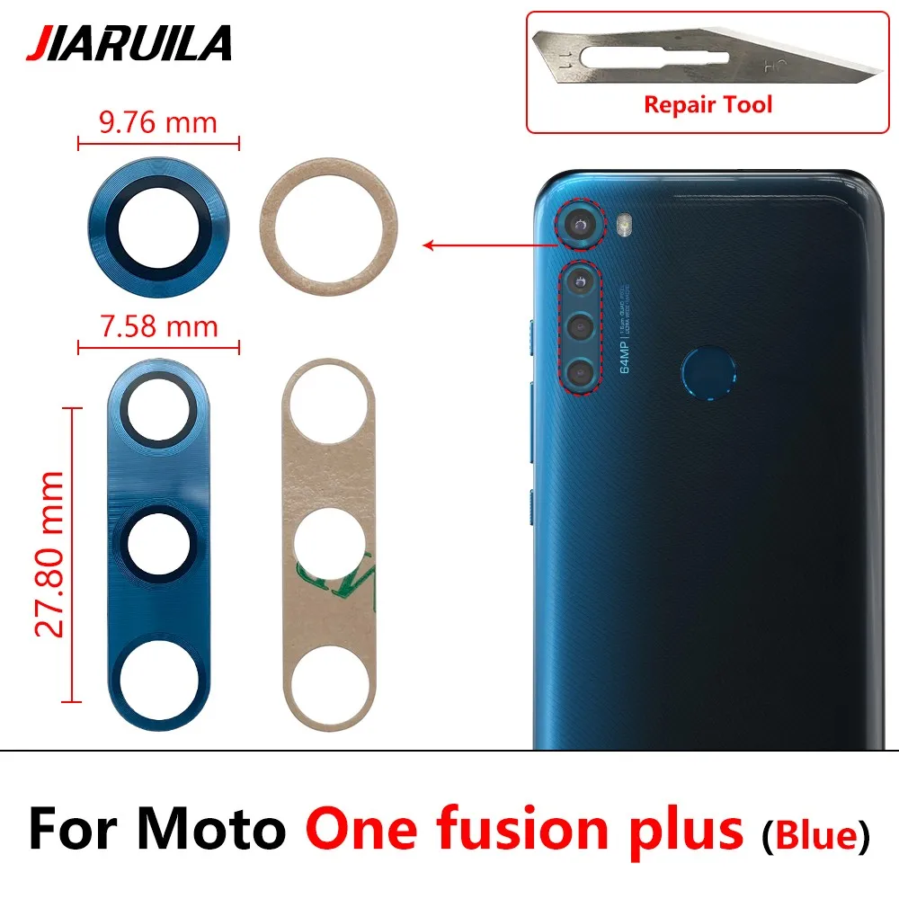 NEW Rear Back Camera Glass Lens Cover With Ahesive Sticker For Moto One Zoom Fusion Plus Hyper Vision Action Macro