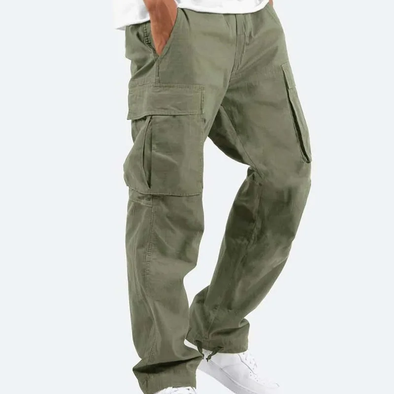 

Men's 2026 Cargo Pants - Sports-Inspired Solid Color Drawstring Multi-Pocket Relaxed Fit Trousers