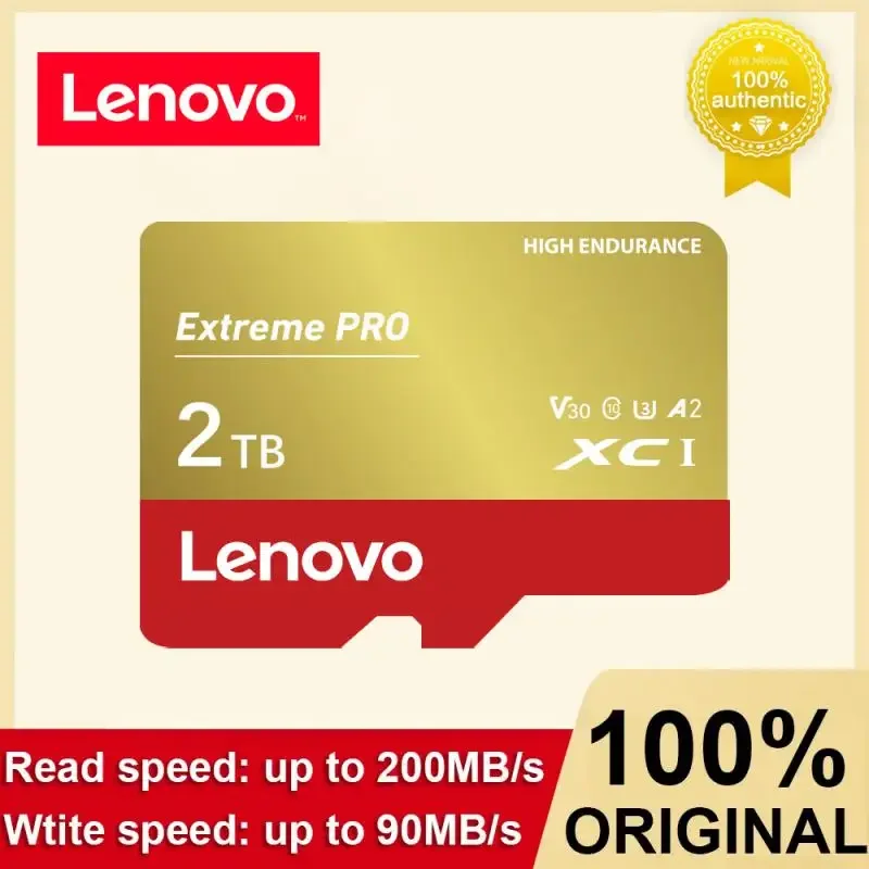 Lenovo-tarjeta de memoria SD de alta velocidad para cámara, Micro TF, Clase 10, 512GB, 256GB, 128GB, 2TB, 1TB