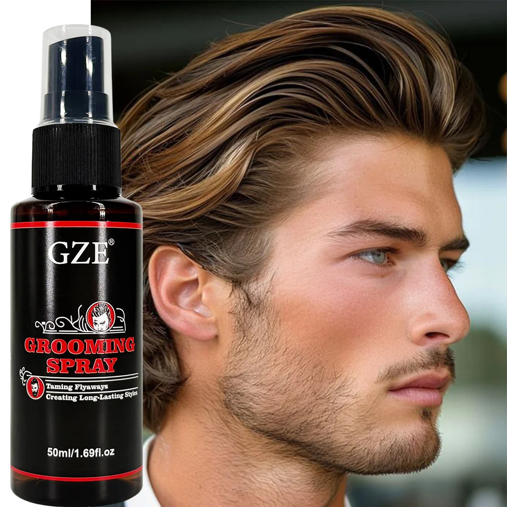 GZE All-In-One Grooming Spray For Man - Leave-In Conditioner & Detangler for Hair & Beard, Softens, Tames Frizz & Adds Shine