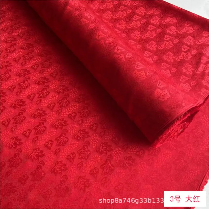 Jacquard flower-patterned silk fabric with hollowed-out and perforated new Chinese-style cheongsam Hanfu skirt