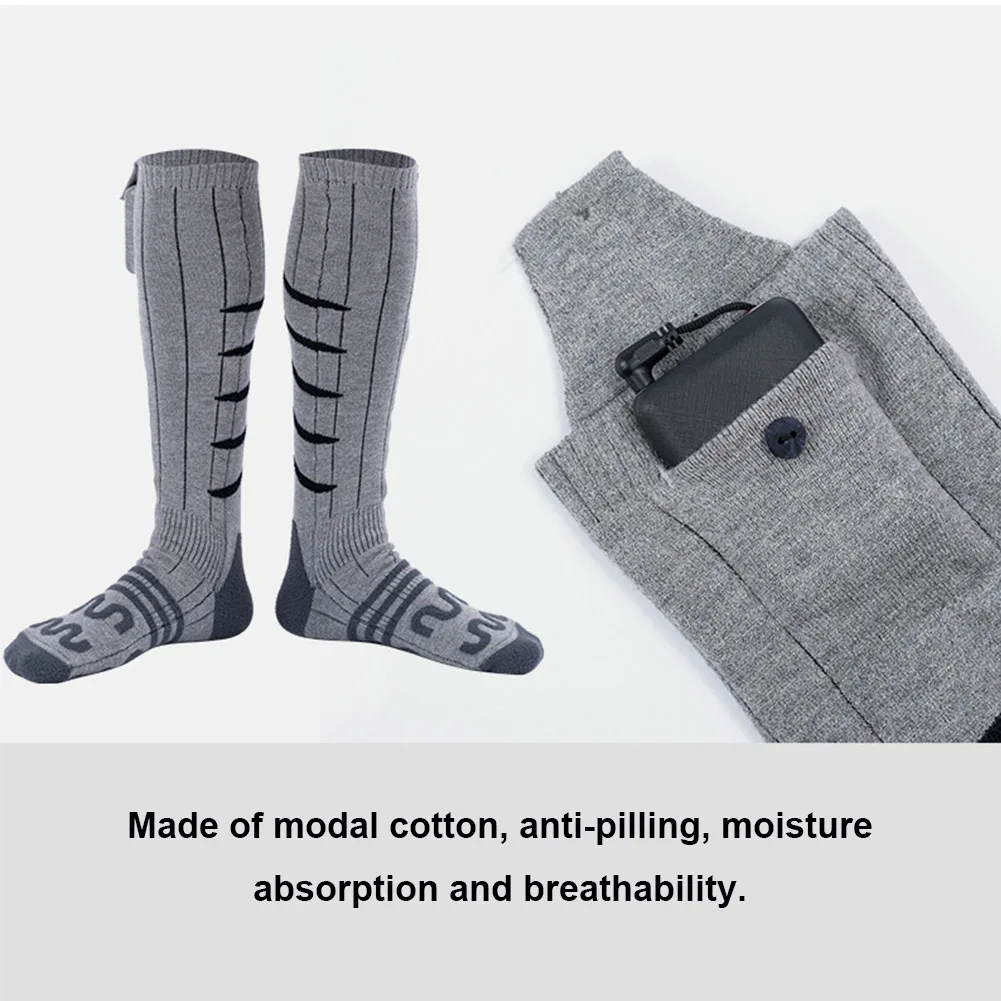 

Electric Heating Socks Cold-Proof Skiing Sock Fast Heating Winter Warm Thermal Socks Washable for Cycling Camping Skating