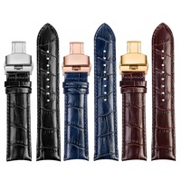 Curved End Cowhide Watchband 20 21 22mm For 8633 517793 617793 Rossini longines Tissot Citizen CASIO Arc Watch Strap bracelet