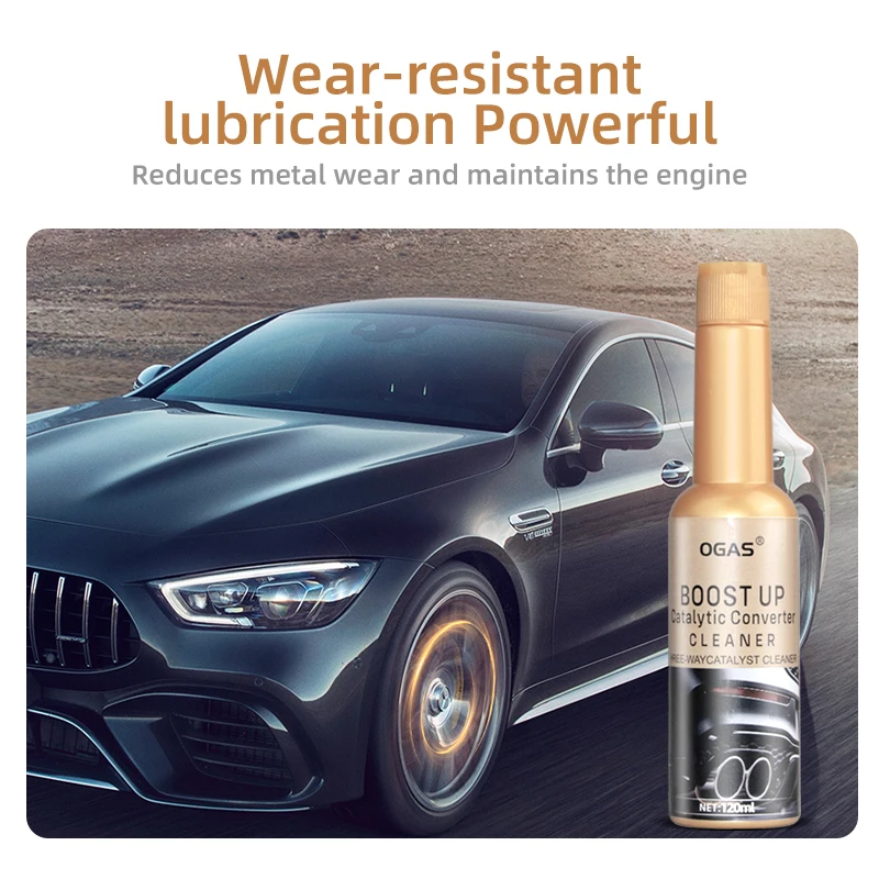 OGAS Boost Up Catalytic Converter Cleaner 120ml, High Efficiency Fuel System Carbon Remover Restores Power Improves Fuel Economy