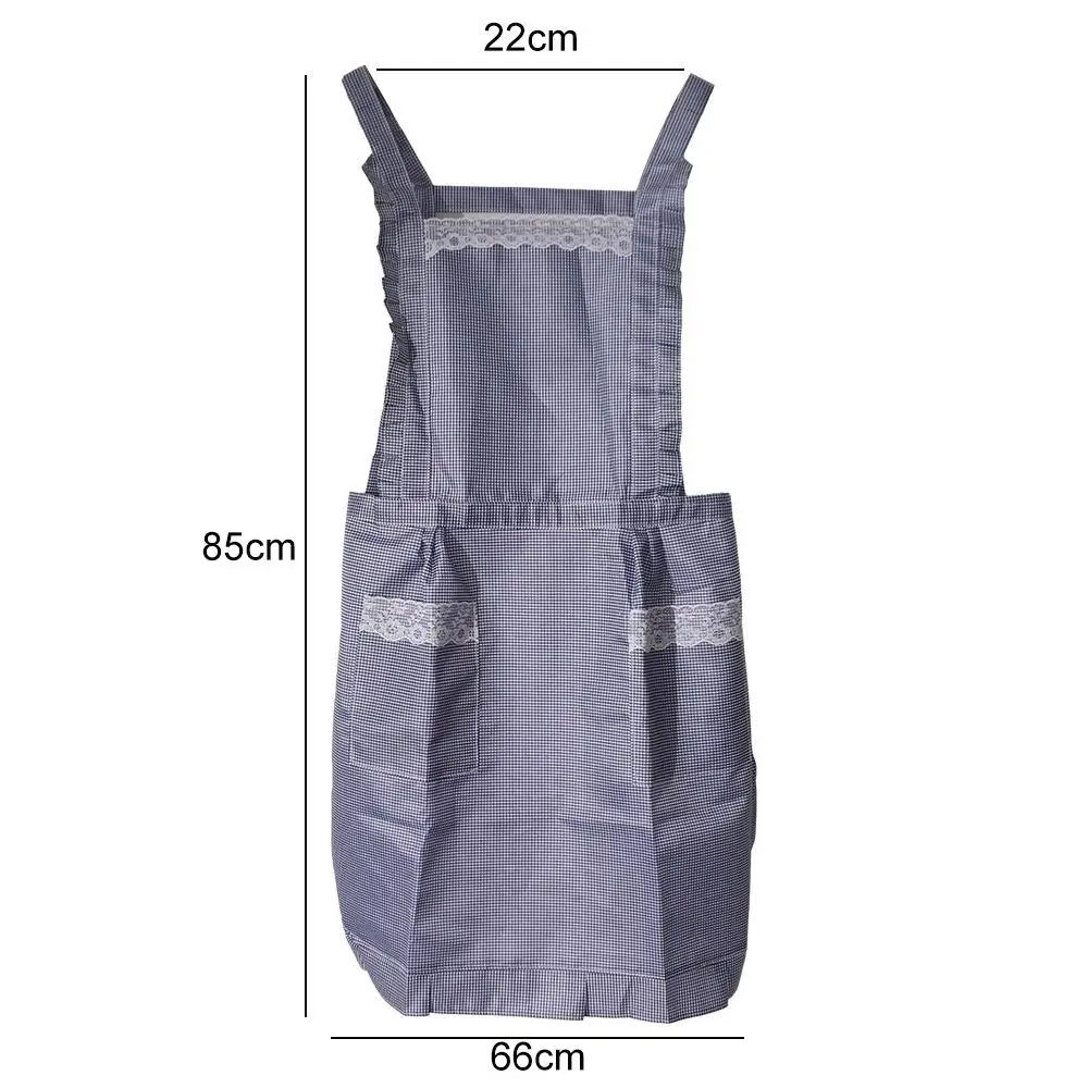 Adjustable Lovely Cooking Lace Waterproof Kitchen Work Clothes Princess Skirt Apron with Pockets