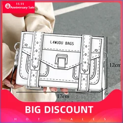 Hot Creative 2D Cartoon Printed Handbags Women's Shoulder Crossbody Bags Cute Small 3D Satchels Square Bags Luxury Brand Design