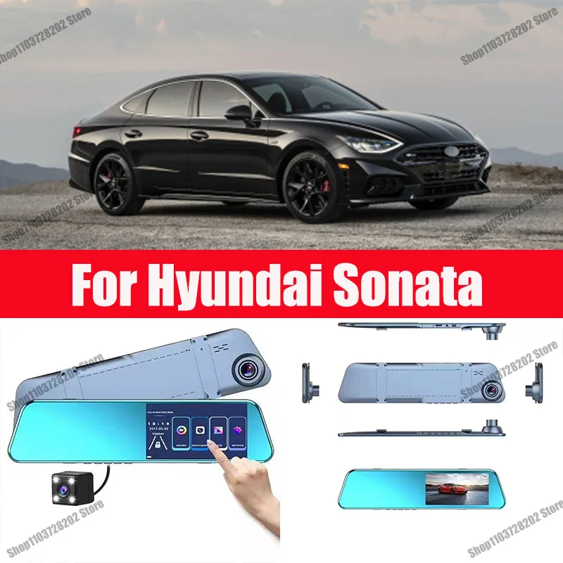 

For Hyundai SONATA Carplay Android GPS Dash Cam AUX FM Radio Dashcam Car Camera Stream RearView Mirror Drive Recorder