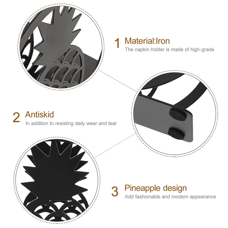 Papertowel Dispenser Desktop Tissue Rack Metal Pineapples Napkin Stand Paper Napkin Holder Durable Easy To Use