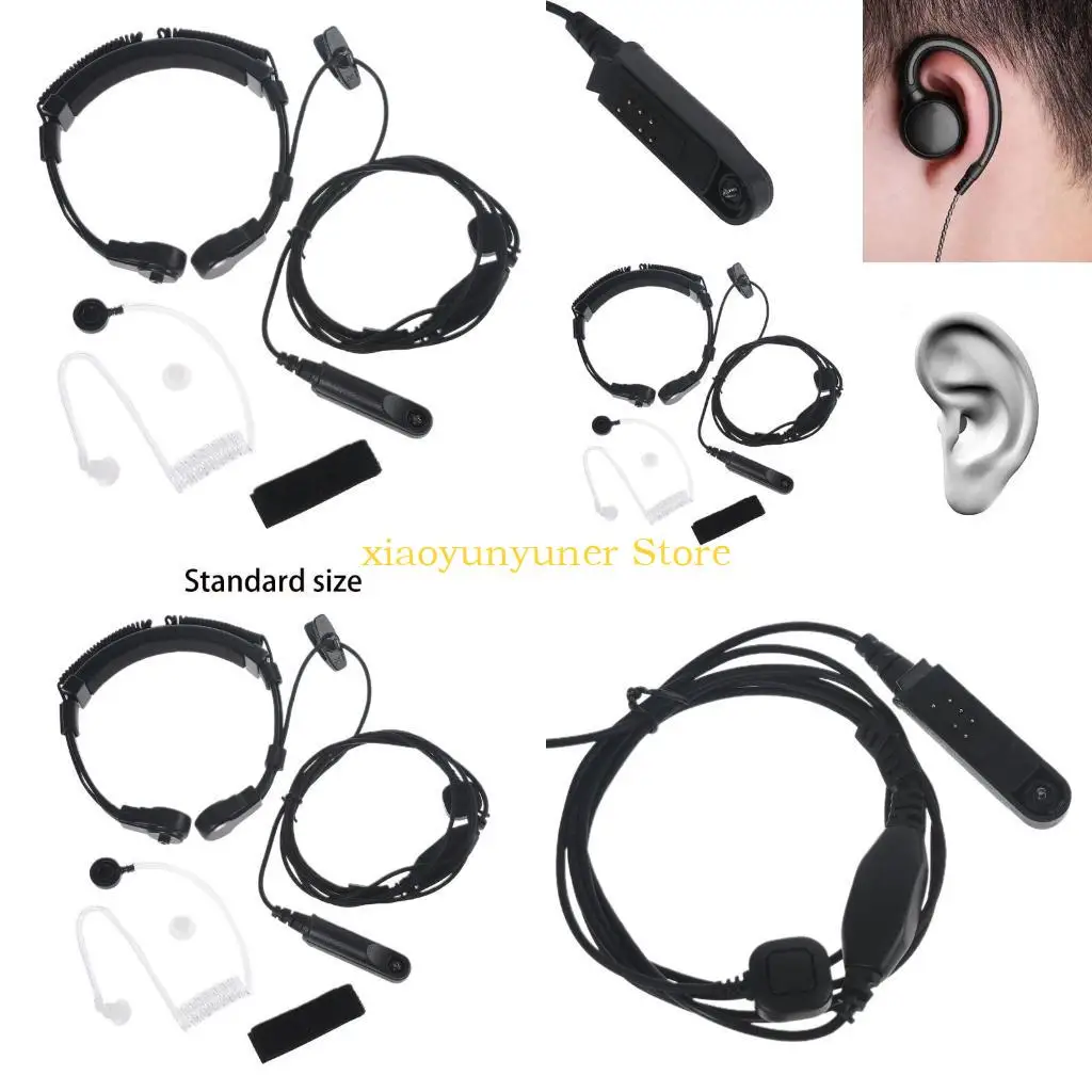 P9JB Walkie Talkie Microphone Neck Throat Mic Earpiece Radio Headset Baofeng UV-9R Plus BF-9700 BF-A58 Set