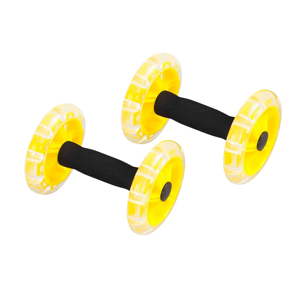 Twin-Wheel Tummy Strengthening Fitness Tummy Shaping Wheel for Man Woman (Yellow) Fitness Wheel Fitness Device