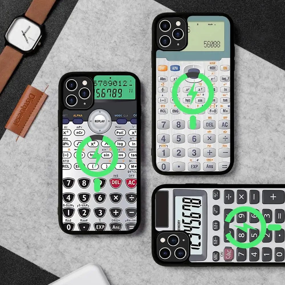 Funny Stylish Calculator Magnetic Wireless Phone Case For IPhone 17 16 15 14 Plus 13 12 11 Pro Max