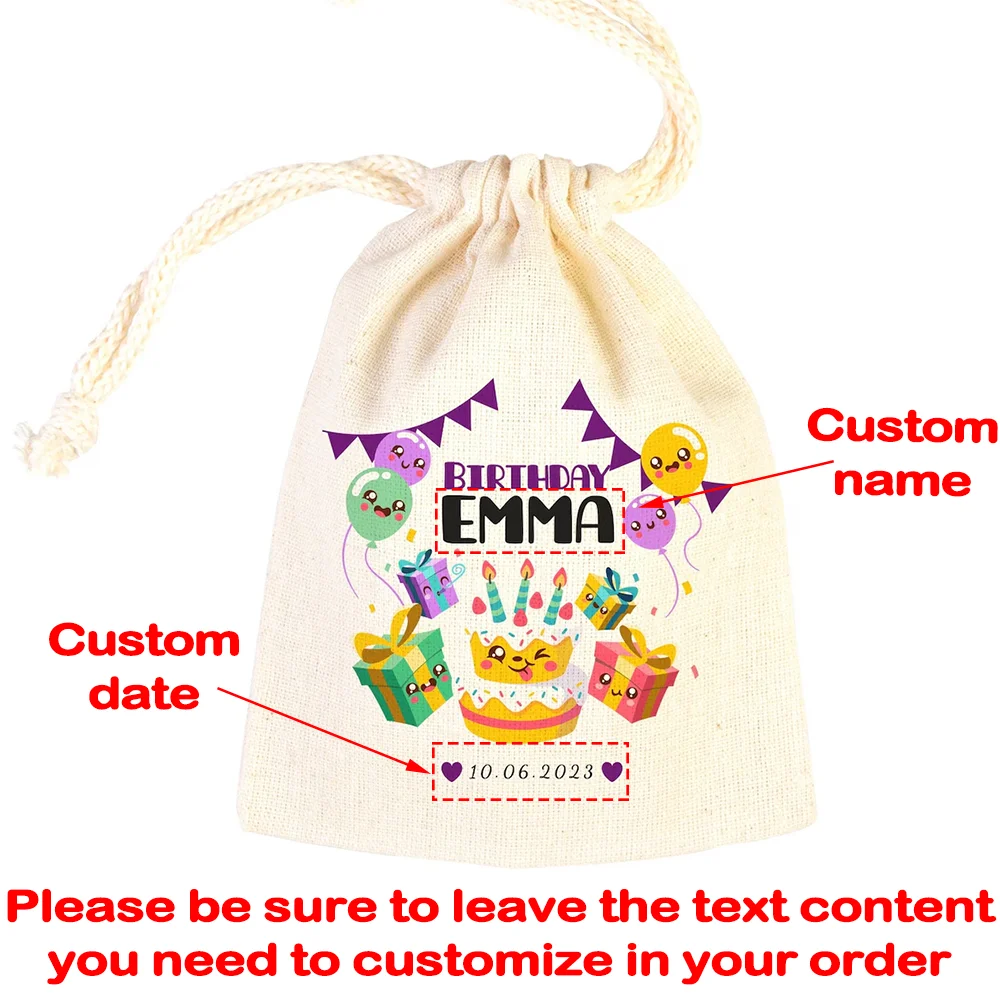 اسم شخصي 5 قطع حقائب هدايا لحفلات أعياد ميلاد الأطفال، هدايا ترحيب لطيفة لحفلات أعياد الميلاد للأصدقاء والأقارب