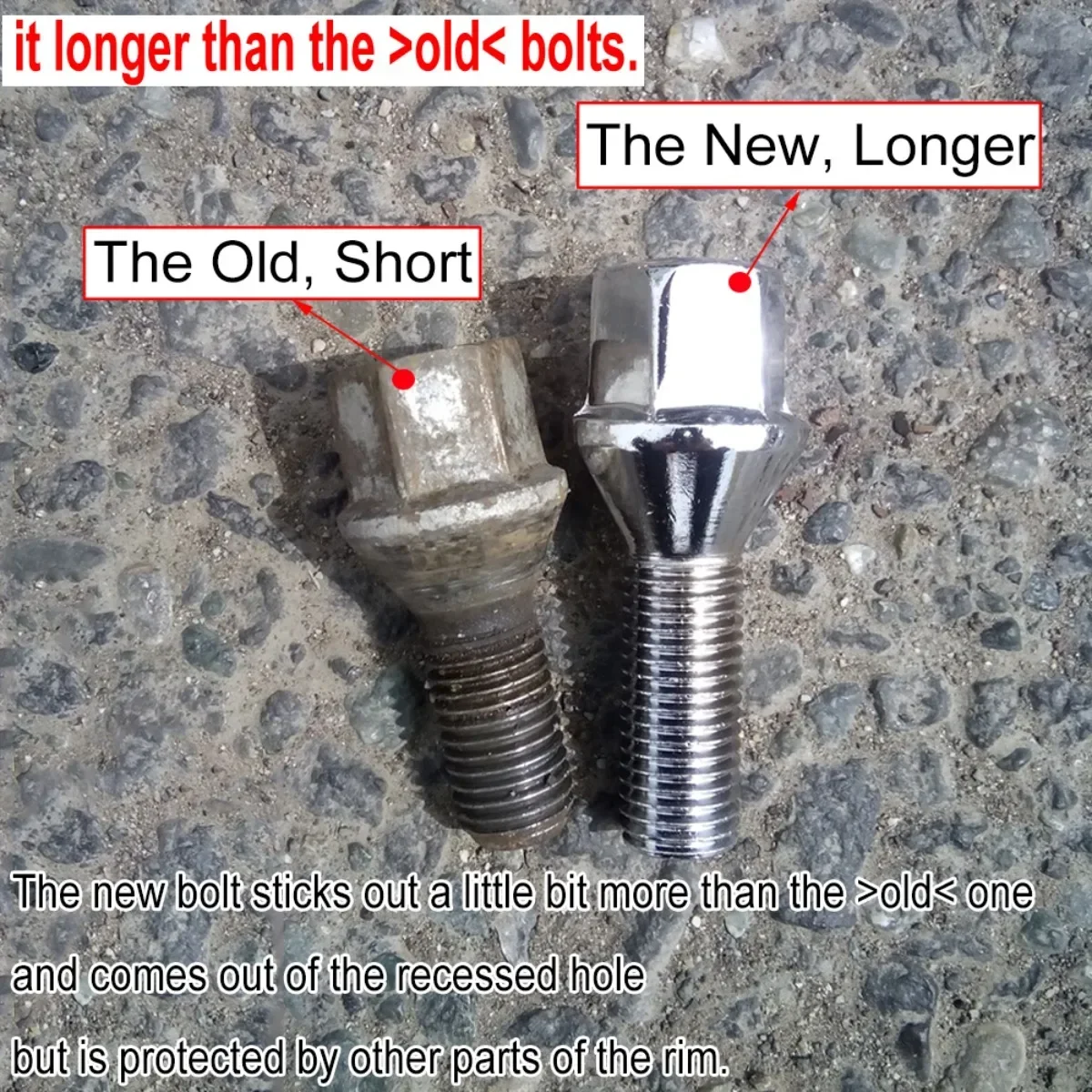 4/5pc Car Wheel Tyre  Bolt Screw Replace Longer 36130141574 For BMW 3 Series E21 E30 E36 E46 E90 E91 E92 E93 318d