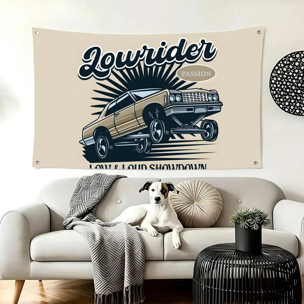 Retro Car Lowrider Flags  For Living Room Home Dorm Decor Wall Outdoor Camping Party Banner Gifts