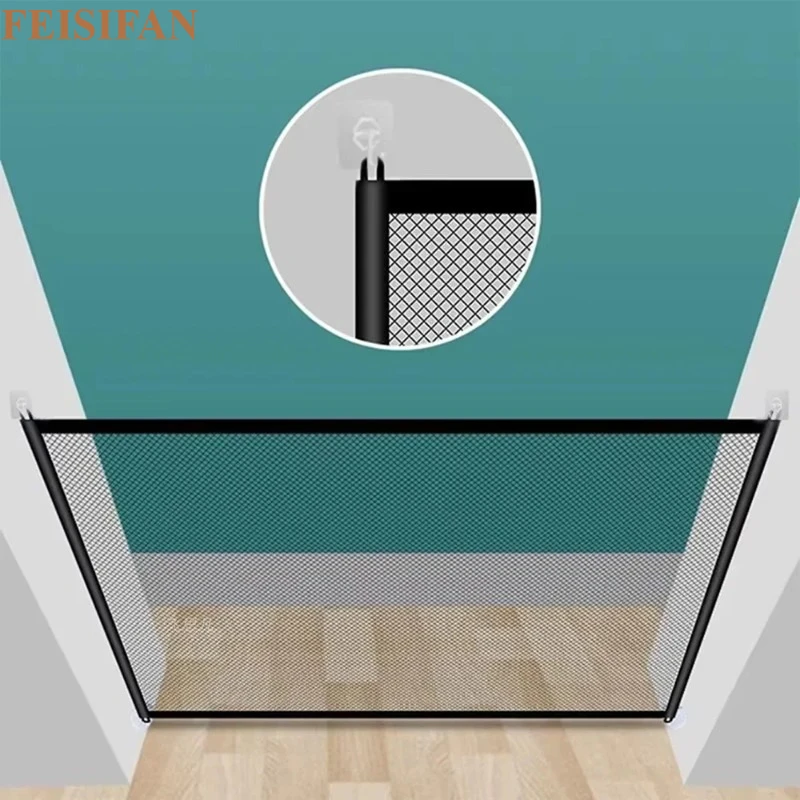 Fine Mesh Child Safety Guard Net Punch Mount Balcony Deck Protective Barrier Durable Indoor Isolation Fence For Toddlers Kids