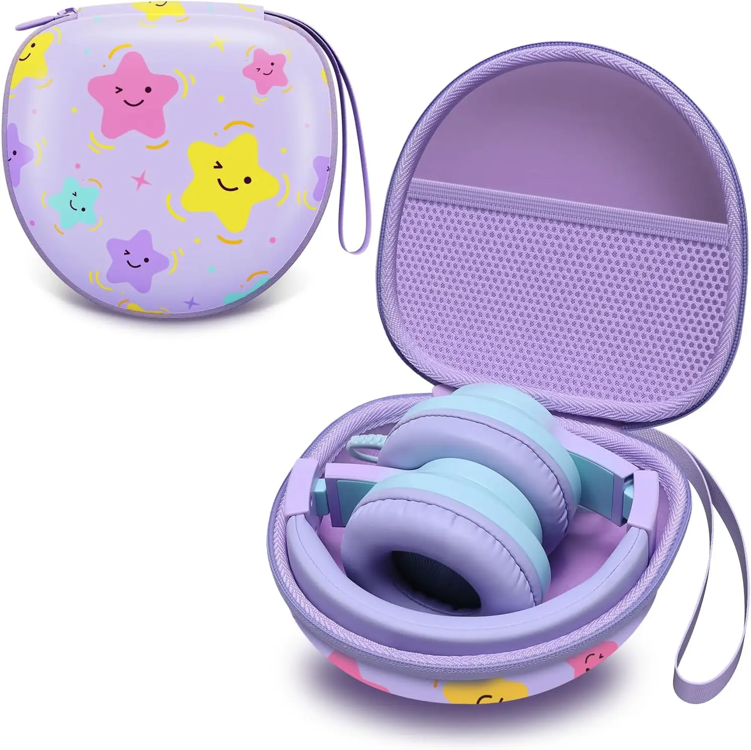 Kids Headphones Case for Folding Headphone, Star Purple(Case Only) | Compatible with iClever BTH12/HS19/BTH26/JoySpark-T5