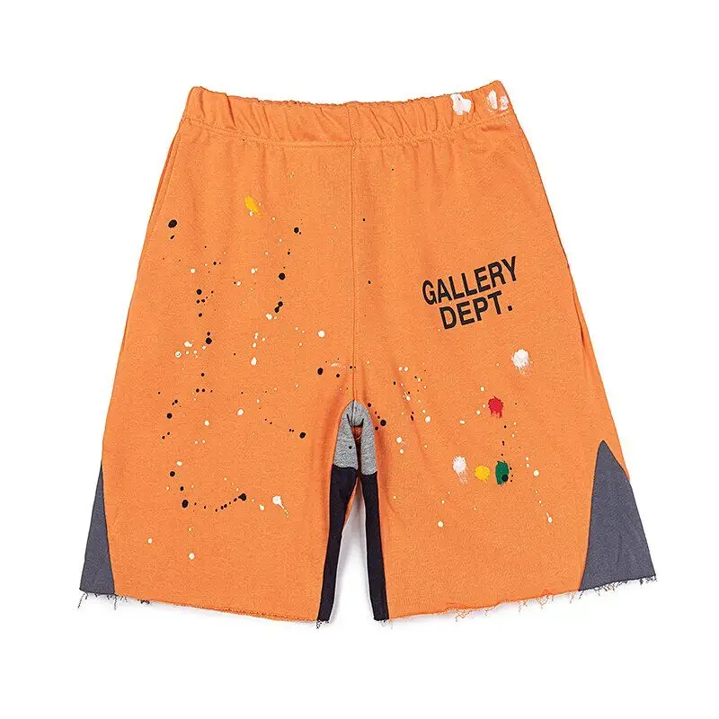 GALLERY DEPT splicing ink splashing edge tearing destruction pure cotton loose casual five-point pants
