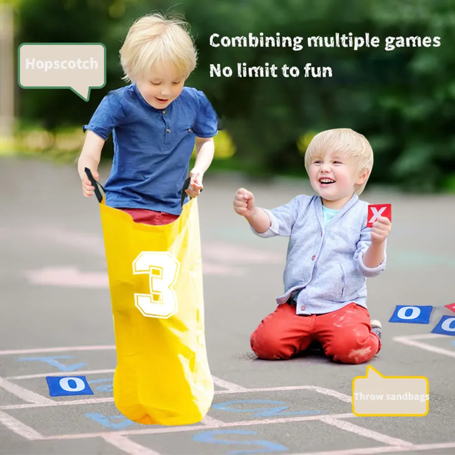 4pcs Colorful Kids Jumping Bags Foldable Lightweight Kids Field Race Bag Portable Easy To Carry Outdoor Games Outdoor Race Bags