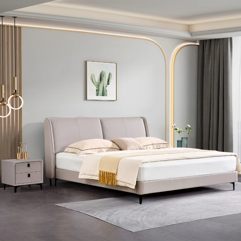 Luxury Bedroom Sets Furniture Master Bedroom Modern Latest Double Furniture Bed Leather Bed Up-holstered Beds