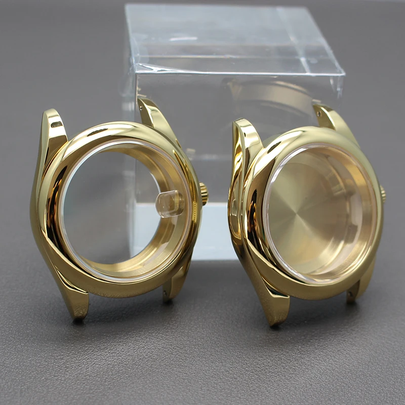 Imagem -06 - Ouro 36 mm 40 mm Relógios Cases Peças para o Rei Seiko Nh34 Nh35 Nh36 Nh38 Miyota 8215 Movimento 28.5 mm Dial Impermeável