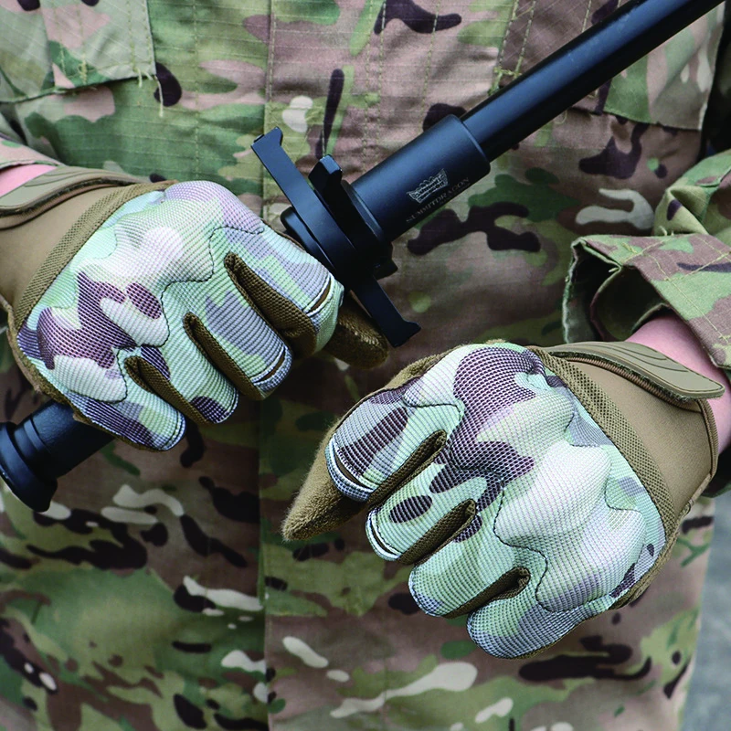 Tactical Full Finger Gloves Men Outdoor Touchable Hiking Cycling Airsoft Hunting Combat Shooting Camouflage Anti-Skid Mittens