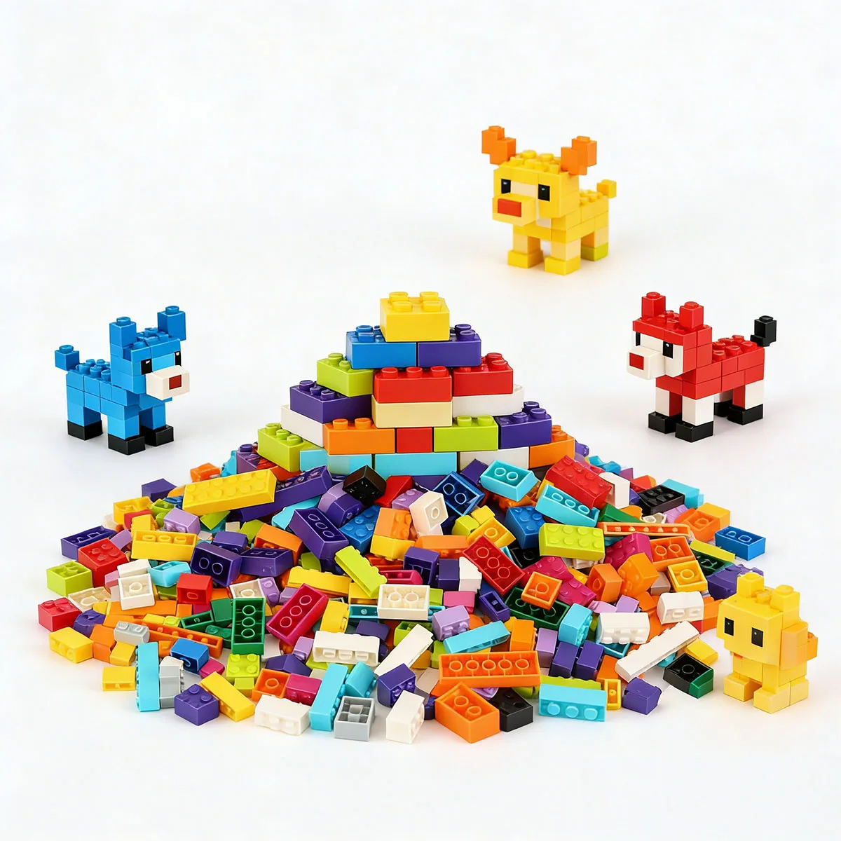 

Развивающие детские строительные блоки, совместимые с другими системами, в красочной упаковке