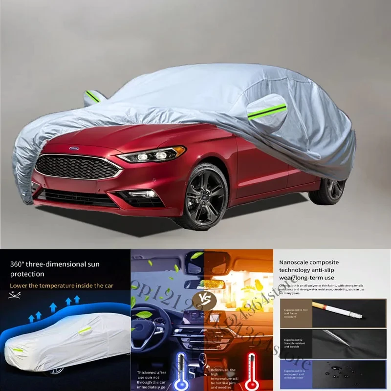 

Для Ford-Fusion-fit-авто защита от снега, пыли, УФ-лучей, пилинга, краски и дождя 210t автомобильный чехол, защита автомобиля