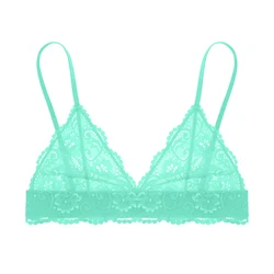 Women's Solid Color Sexy Lace Triangle Cup Bra Comfortable And Fashionable No Wire Underwear