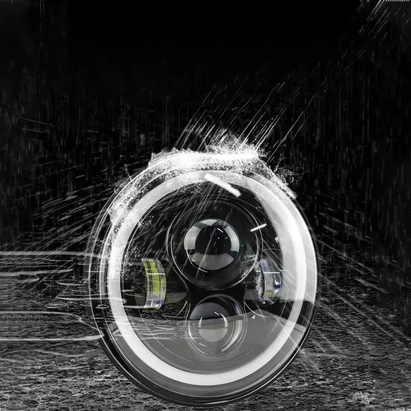 

Для автомобиля 7 "фара Defender 90 110 круглые светодиодные фары DRL с желтым сигналом Lada Niva 4X4 JK LJ TRD