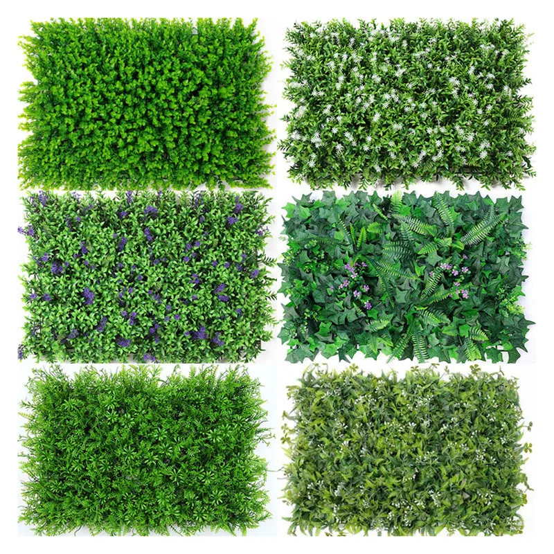 40*60cm Artificial Green Plants Wall Panel Lawn Carpet Fake Grass Wall Turf Landscaping Decor For Home Outdoor Wedding Backdrop