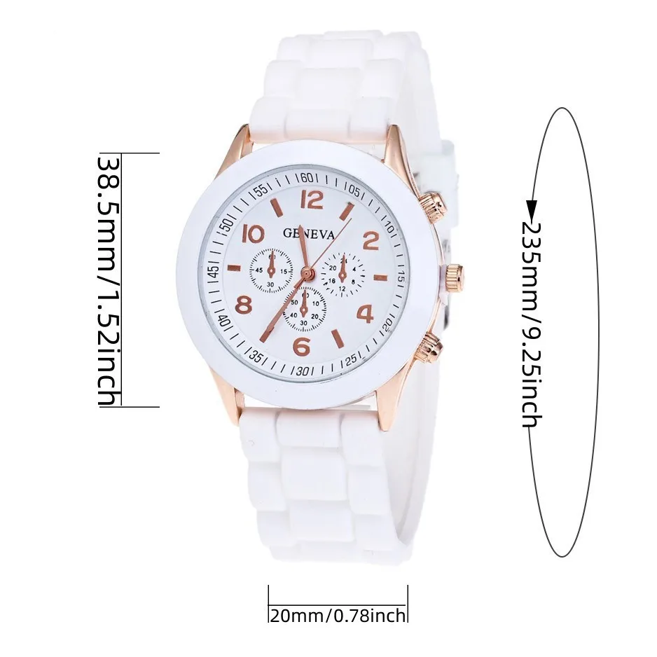 Reloj de cuarzo Geneva de silicona blanco para mujer, conjunto de joyería de mariposa, reloj Digital deportivo para mujer, regalo de vacaciones, moda informal